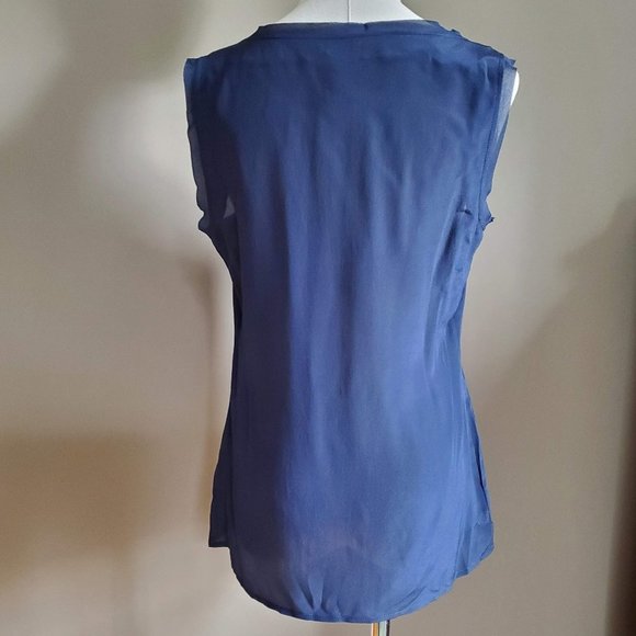 Tory Burch 100% Silk Sleeveless Solid Top sz 6 - Picture 4 of 8